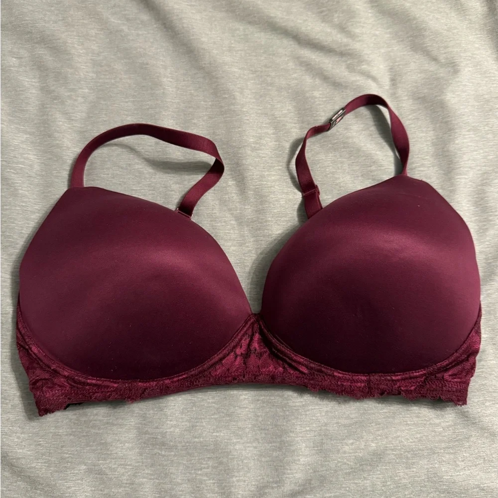 Victoria's Secret Deep Burgundy Lace Nursing Bra